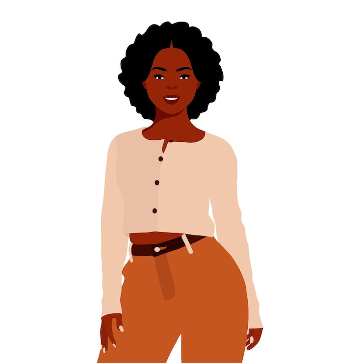 Vetor mulher negra afro em estilo de arte elegante vetor