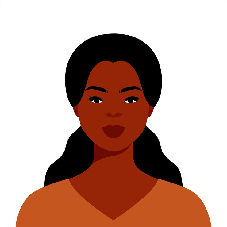 Vetor mulher negra em elegante retrato vetorial
