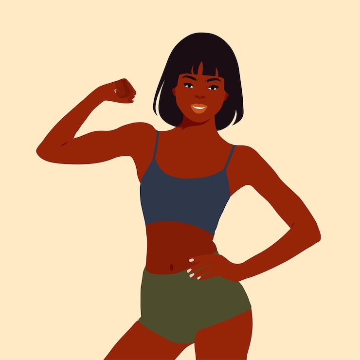 Vetor mulher negra moderna em vetor de estilo de arte elegante