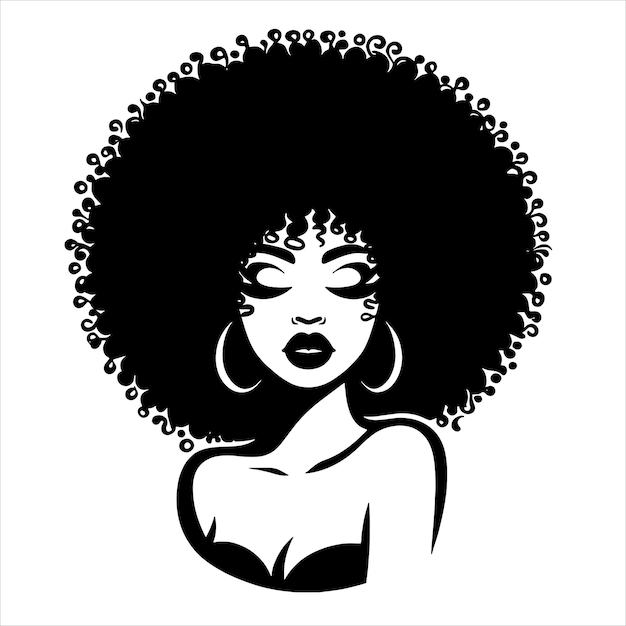 Vetor mulher negra svg mulher afro svg garota negra svg afro puffs preta negra educada svg rainha negra