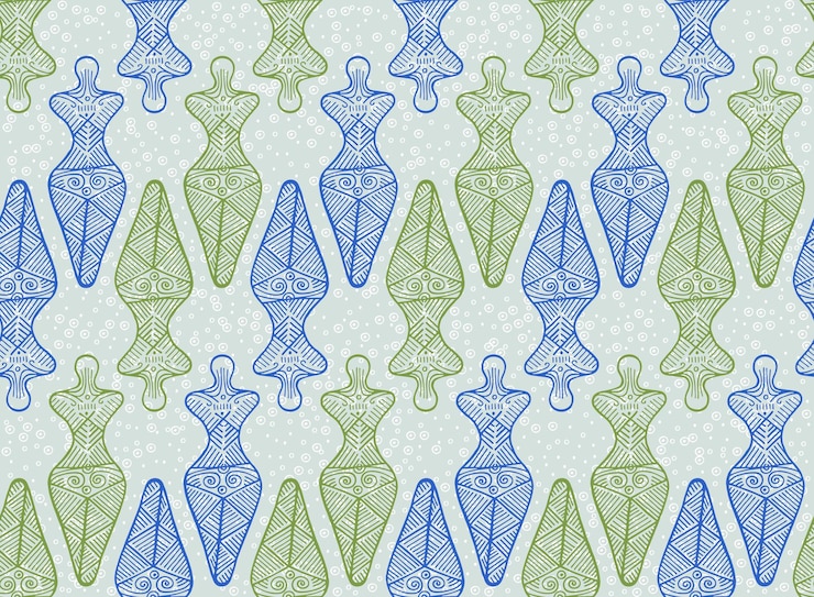 Vetor mulher pagã cultura trypillia ornamento interminável vetor tradicional ucraniano simples
