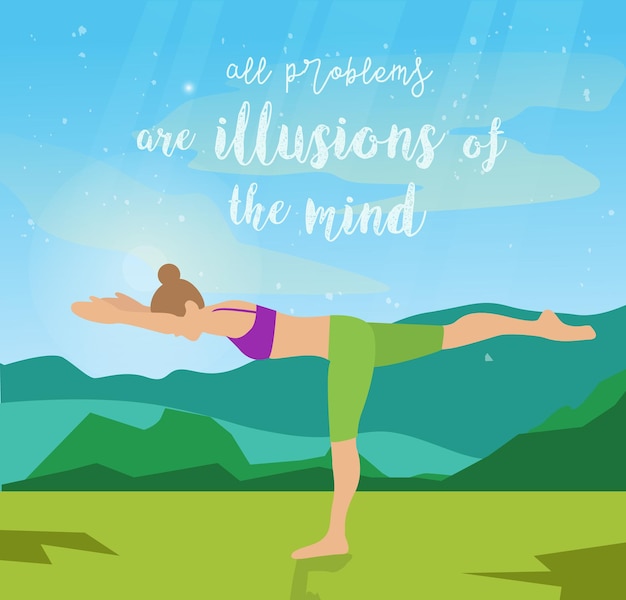 Mulher pratica ioga na natureza Meditação e relaxamento ao ar livre