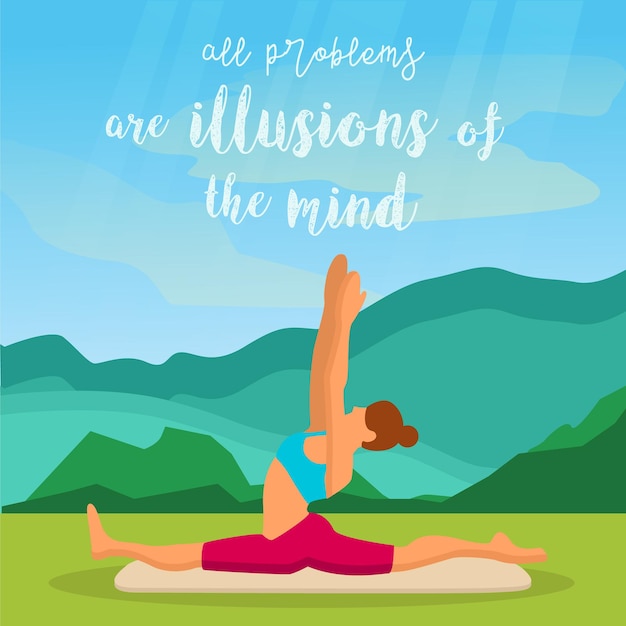 Mulher pratica ioga na natureza Meditação e relaxamento ao ar livre