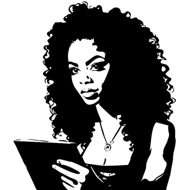 Vetor mulher preta pintando à mão desenhada plana estilosa adesivo de desenho animado conceito de ícone ilustração isolada