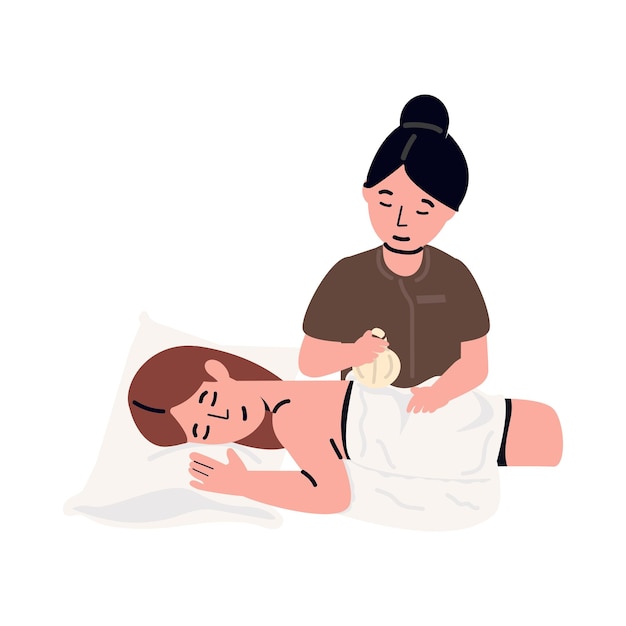 Mulher relaxando durante uma spa de massagem nas costas
