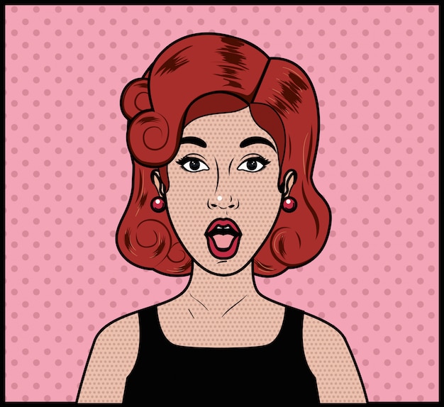 Mulher ruiva estilo pop art