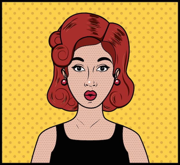 Mulher ruiva estilo pop art