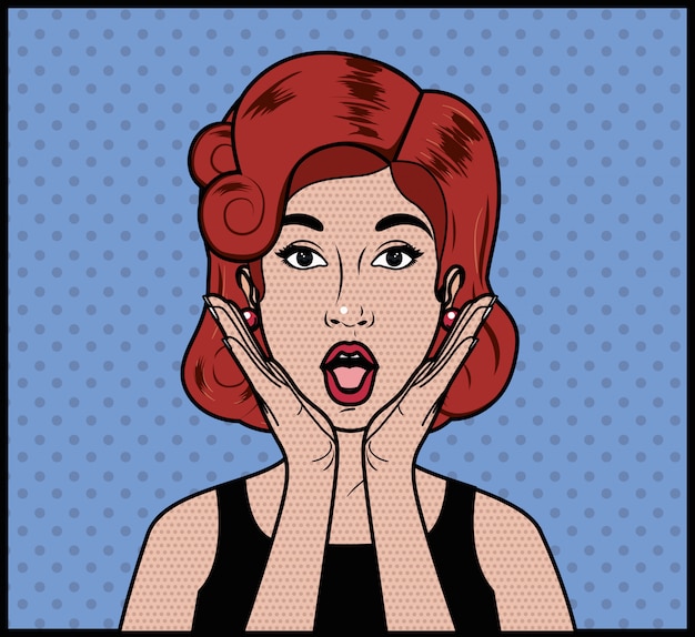mulher ruiva estilo pop art