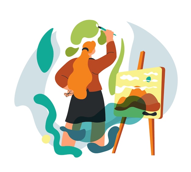 Mulher se expressando através da arte artista senhora