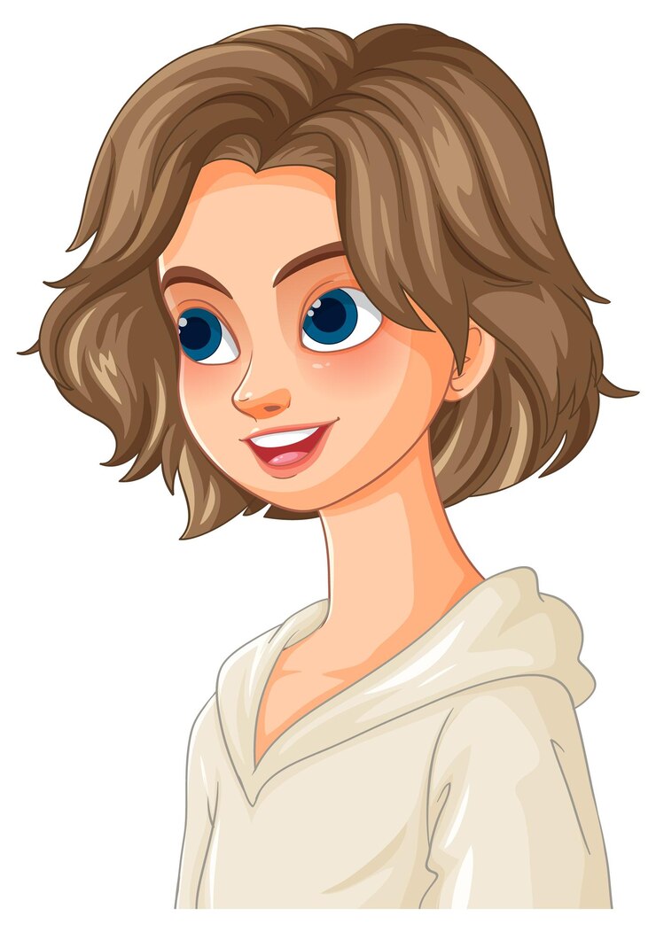 Vetor mulher sorridente com capuz branco