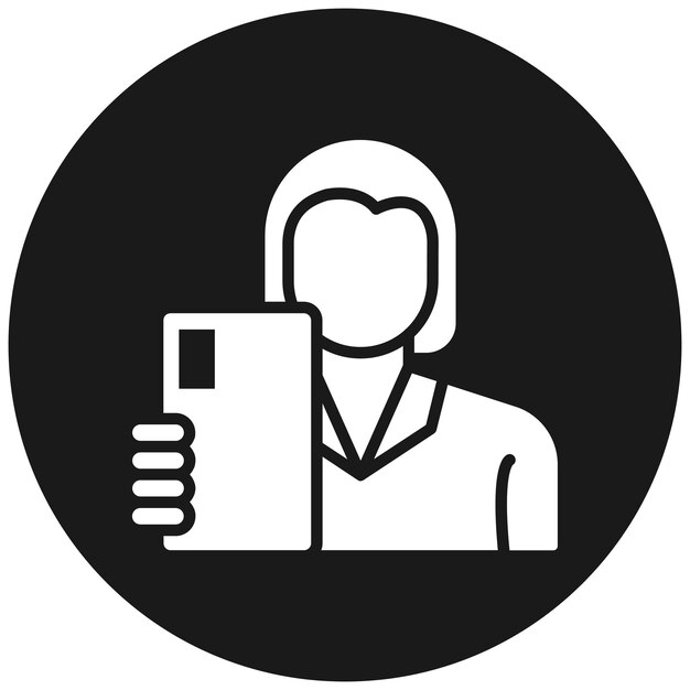 Vetor mulher tirando selfie ícone vetorial pode ser usado para o conjunto de ícones de limpeza