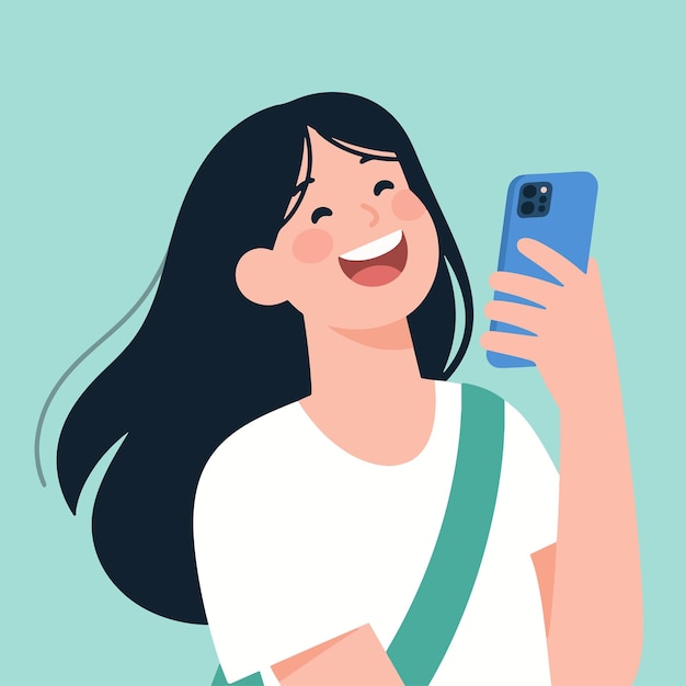 Mulher usando smartphone