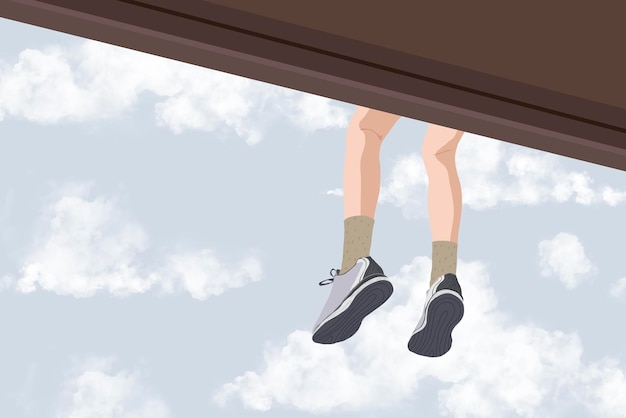 Mulher39s pernas fundo pessoas ilustração design vetor