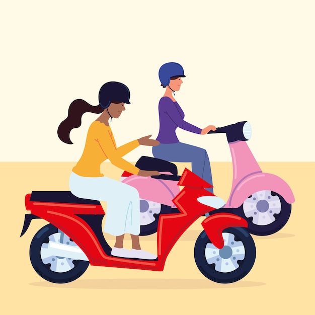Mulheres andando de motocicleta