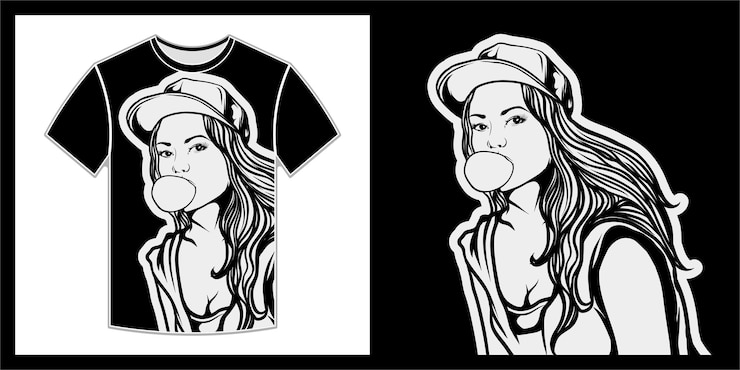 Vetor mulheres bonitas usam chapéus, design de camisetas