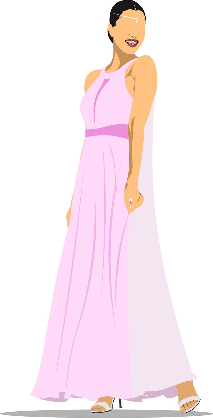 Vetor mulheres da moda jovem em ilustração vetorial 3d de noiva rosa