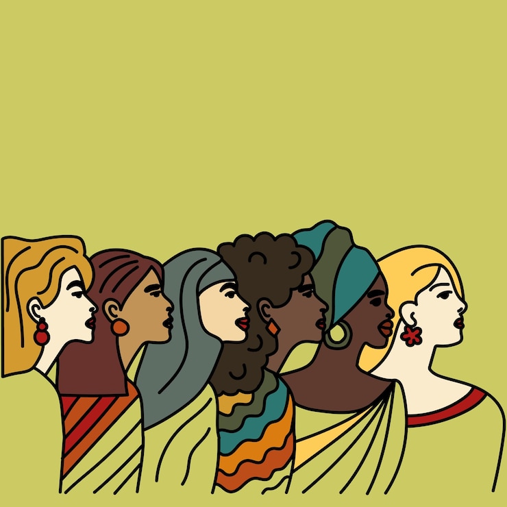Vetor mulheres de diferentes nacionalidades