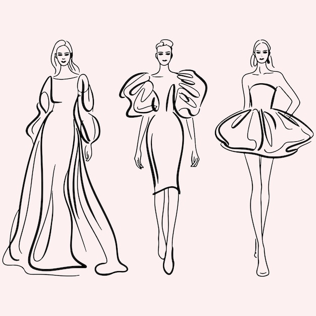Mulheres de esboço de moda