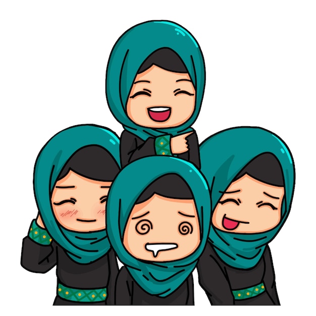 Mulheres fofas usando hijab