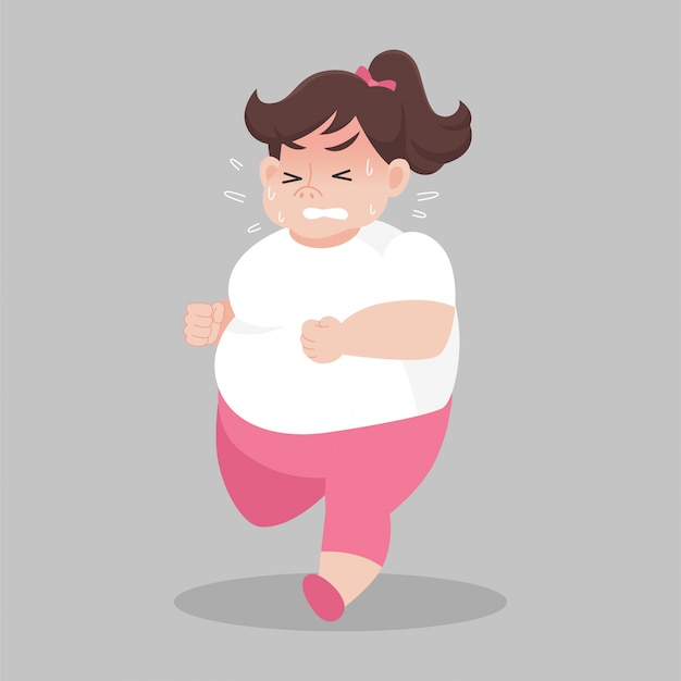 Mulheres gordas grandes correndo querem perder peso