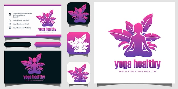 Mulheres ioga ou academia para design de logotipo saudável