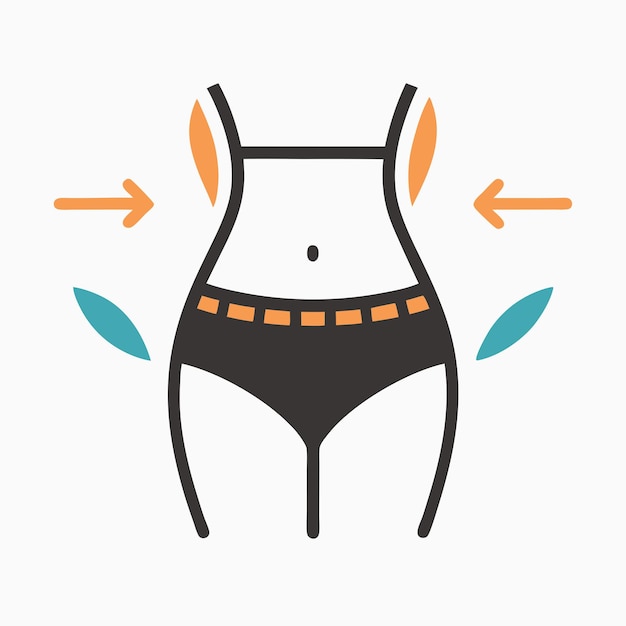 Mulheres perda de peso da cintura ícone da cintura Ilustração vetorial 5
