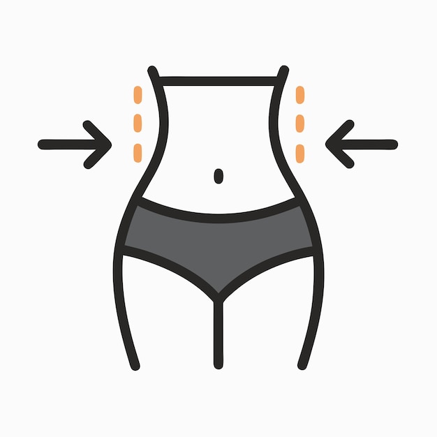 Mulheres perda de peso da cintura ícone da cintura Ilustração vetorial 8