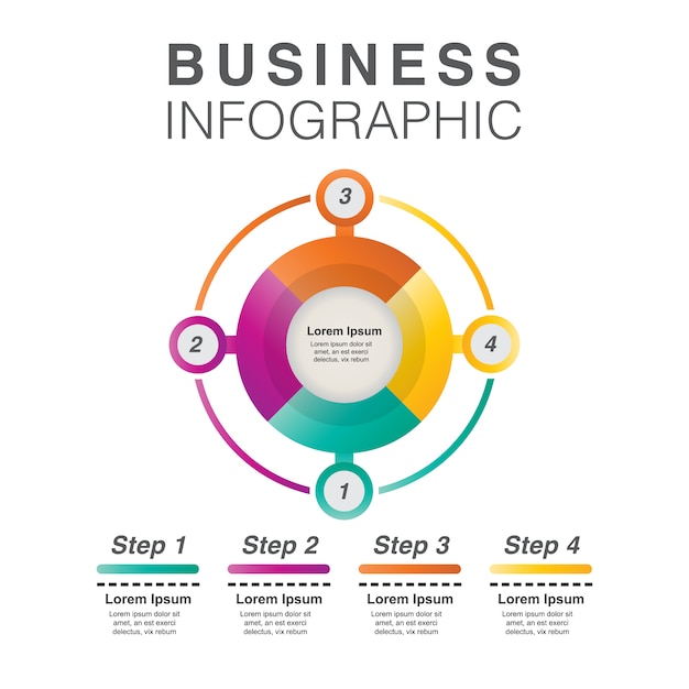 Vetor multicolor business infographic