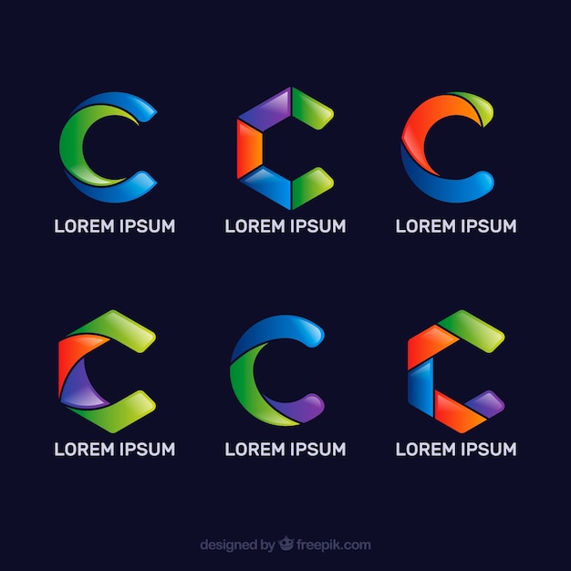 Multicolor letter c logo coletar