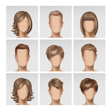 Multinacional Feminina Rosto Avatar Perfil Cabeças Com Cabelo Multi  Colorido. Meninas Com Penteados Diferentes. Ícones De Design Plano Isolado  No Fundo Branco. Mulheres Fechar Retratos. Ilustração Vetorial Royalty Free  SVG, Cliparts, Vetores