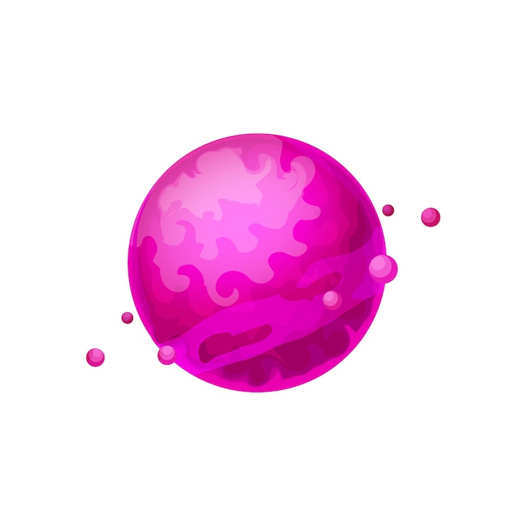 Vetor mundo de ficção de planeta de caramelo alienígena de desenho rosa
