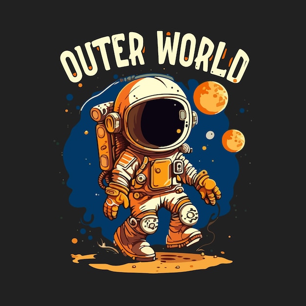 Baixar Vetor De Astronauta Alienígena Desenho De T-shirt Espacial