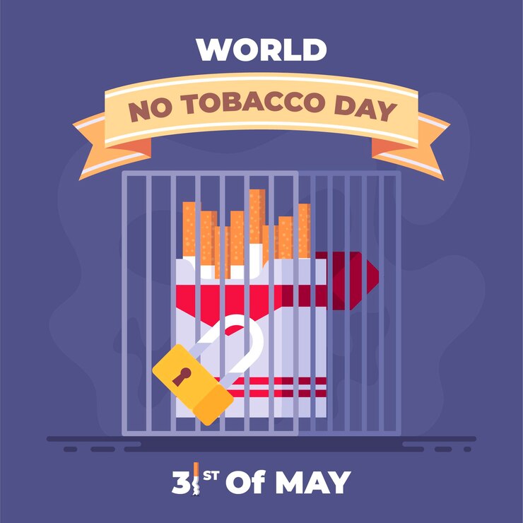 Vetor mundo plano sem ilustração do dia do tabaco