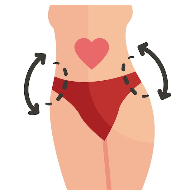 Músculos oblíquos abdominais externos conceito de remoção de gordura design vetorial Cosmetologia ou Cosmetologista