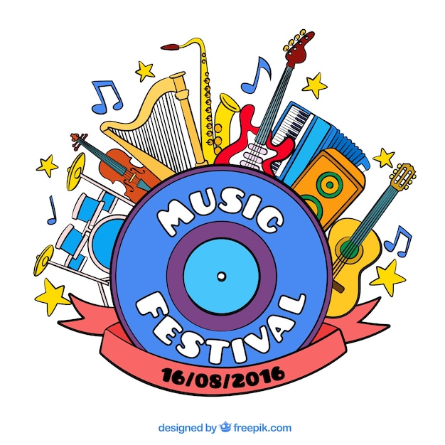 Música festival ilustração
