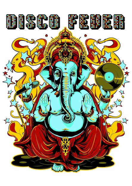 Música Ganesha em um fundo de floreio