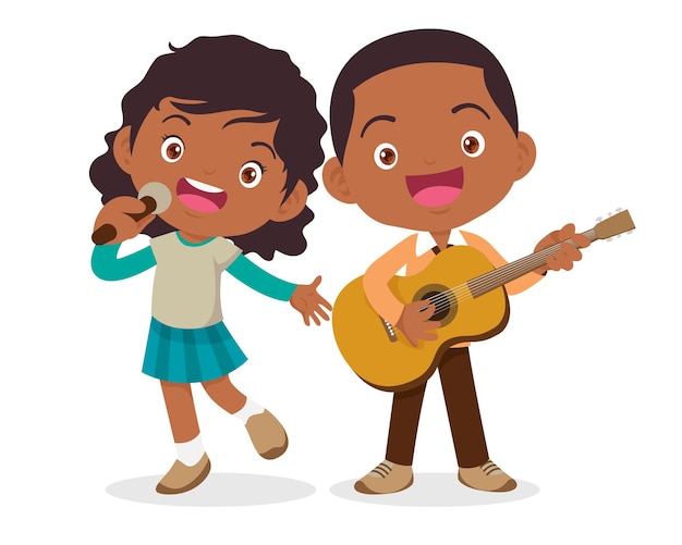 Música kidstoque o conceito de música da escola de música