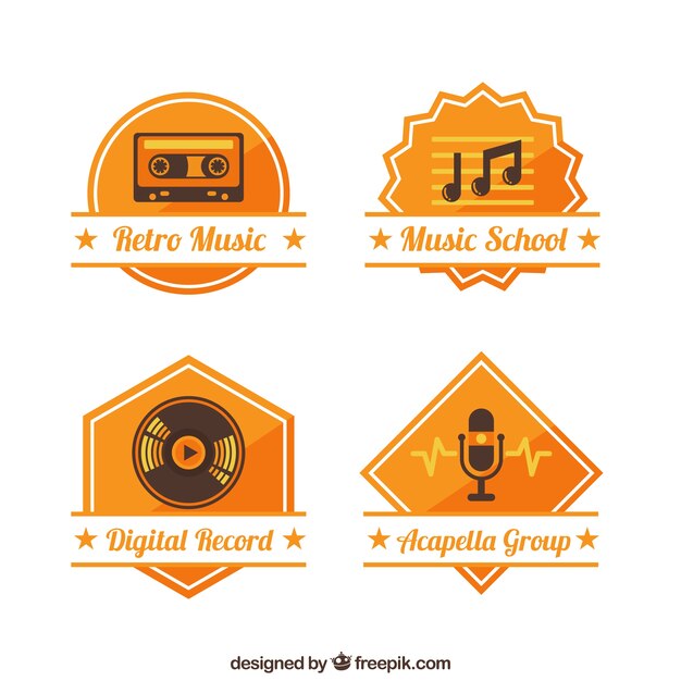 música Vintage estúdio logos