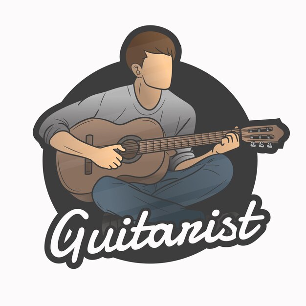 Músico toca cordas no instrumento musical guitarrista fazendo melodia