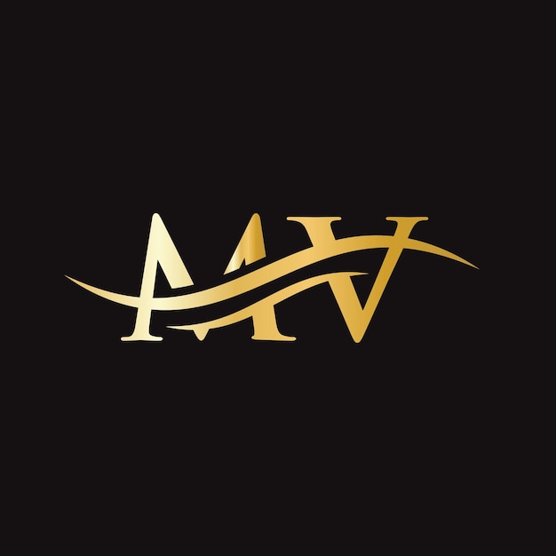 Mv letter linked logo para identidade de negócios e empresa carta inicial mv logo vector template