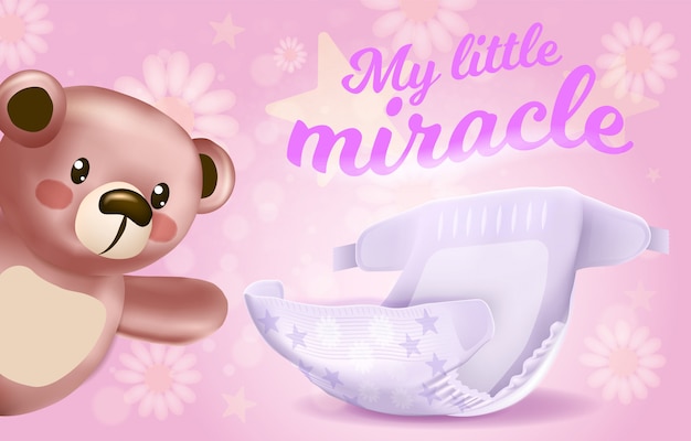 My little miracle banner horizontal, fralda absorvente