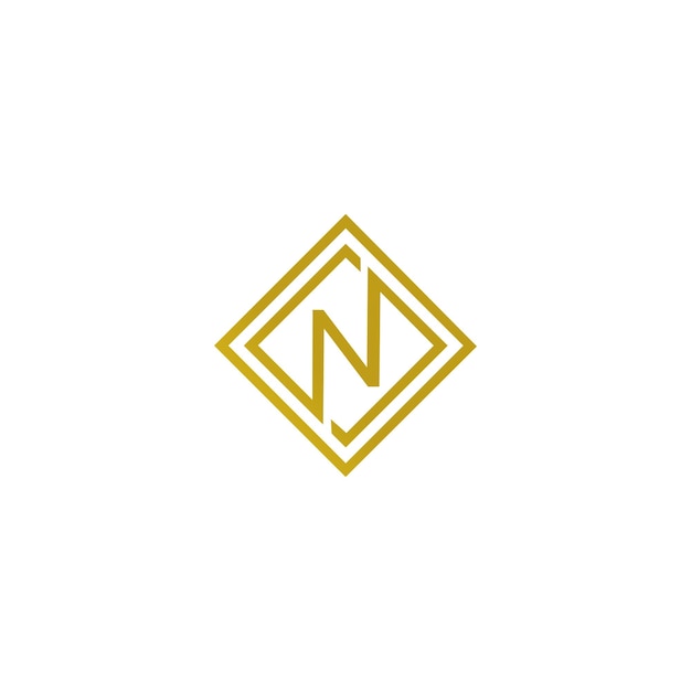 Vetor n desenho do logotipo dourado