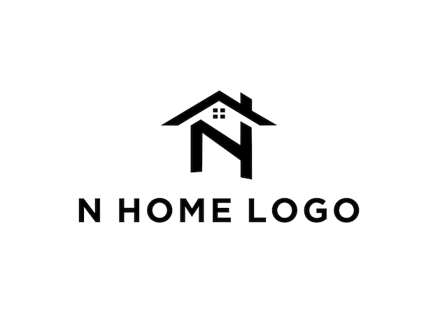 N ilustração em vetor design de logotipo em casa