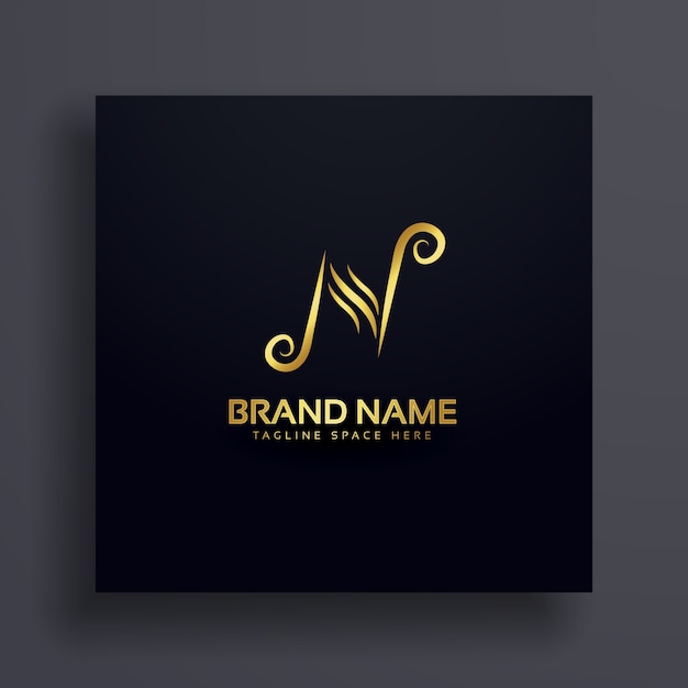 N N Design de logotipo conceito premium