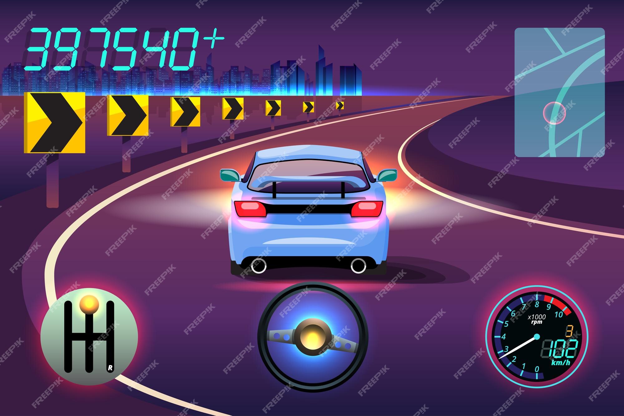 Um jogo de carros de corrida com a palavra velocidade na tela