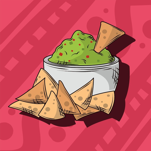 Nachos mexicanos e guacamole