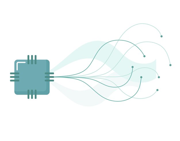 Nanotecnologia de inteligência artificial conceito de vetor de rede neural de inteligência artificial