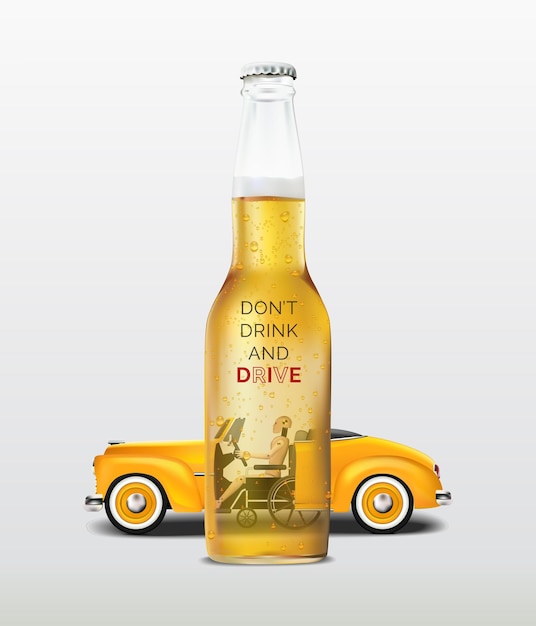 Vetor não beba e dirija conceito dirigir embriagado não é permitido beba e dirija consciência