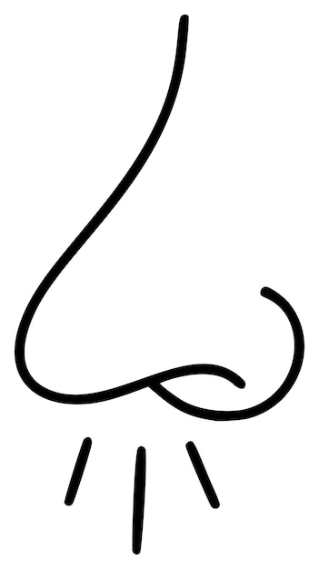 Vetor nariz escorrente humano em linha de perfil ícone minimalista simples element