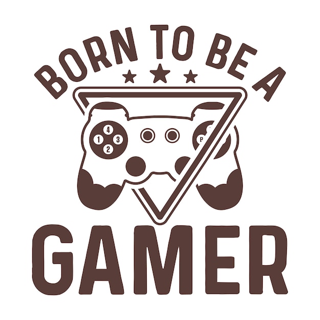 Vetor nascido para ser um gamer design de camiseta para jogos design de camiseta para jogos